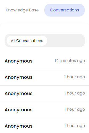 Chatbot conversations list