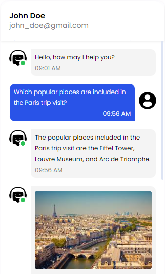 Bot conversation with media including image and video