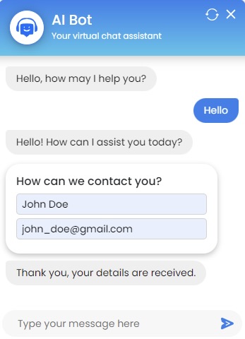Capture leads via chatbot